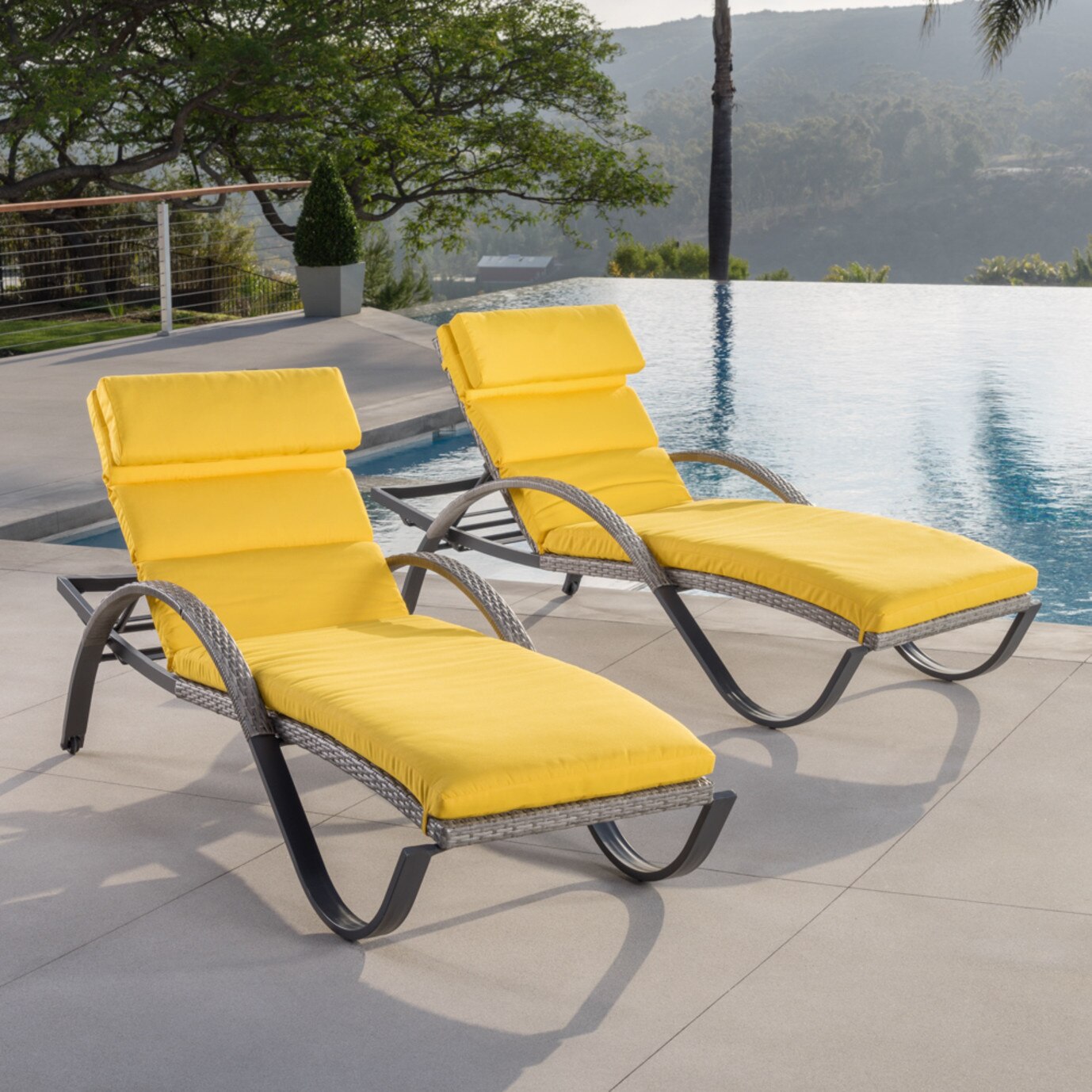 Cannes™ Chaise Lounge 2pk - Sunflower Yellow | RST Brands