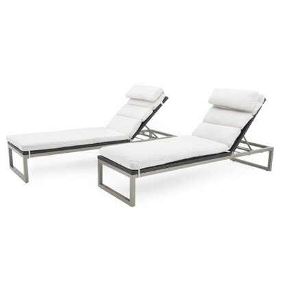 Milo™ Espresso Chaise Lounges - Moroccan Cream