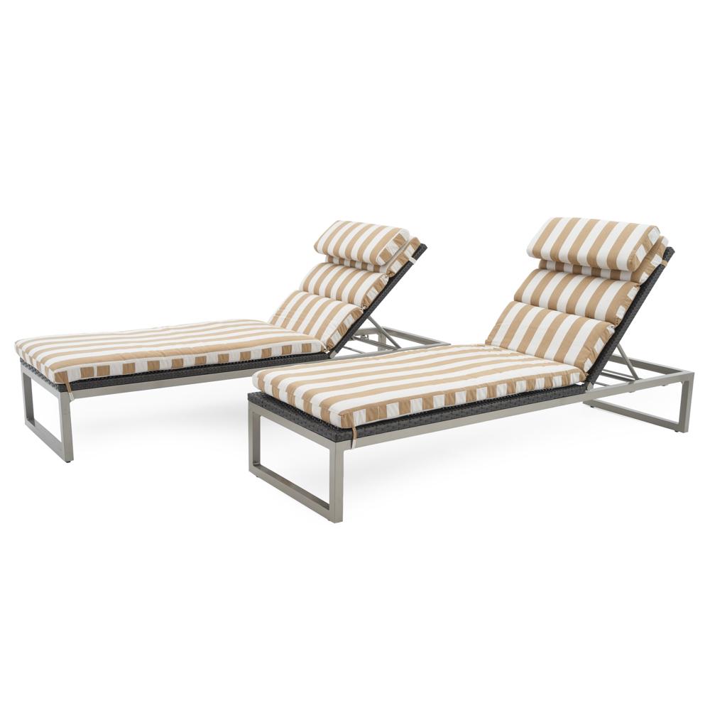 Milo™ Espresso Chaise Lounges - Maxim Beige