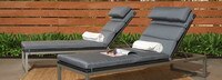 Milo™ Espresso Set of 2 Sunbrella® Outdoor Lounges - Navy Blue