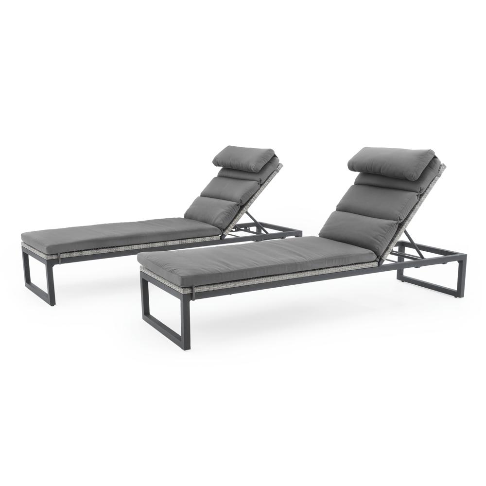 Milo™ Gray Set of 2 Sunbrella® Outdoor Lounges- Charcoal Gray