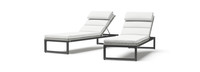 Milo™ Gray Set of 2 Sunbrella® Outdoor Lounges - Bliss Linen