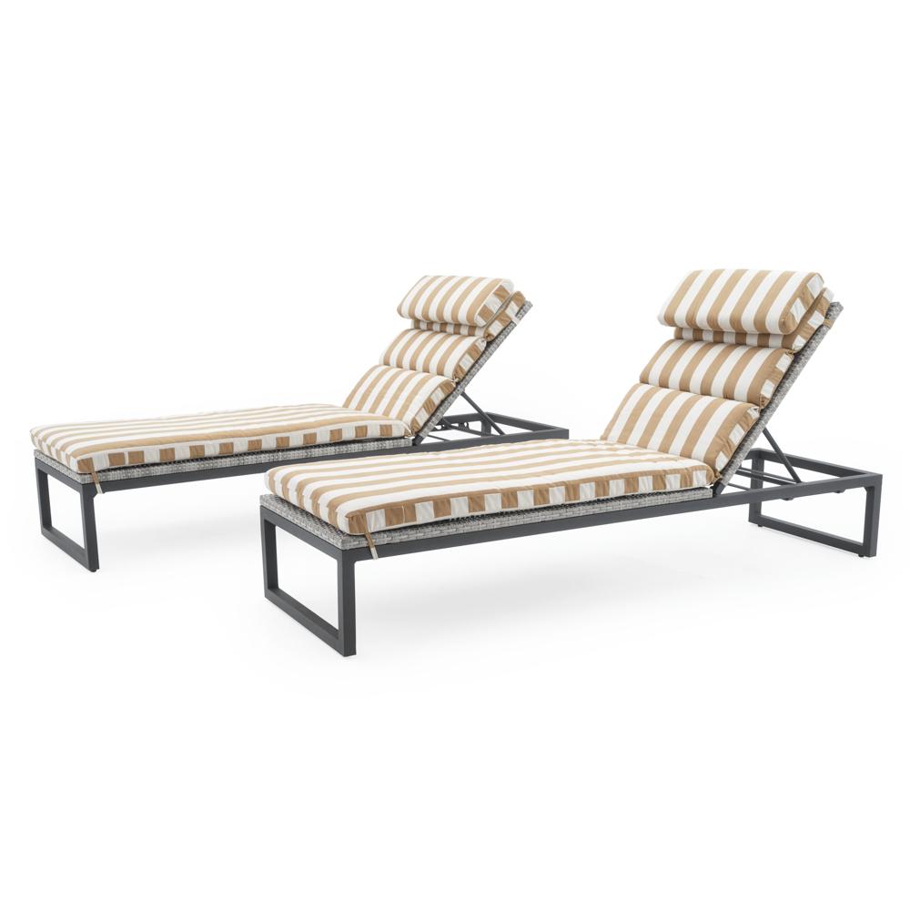 Milo™ Gray Set of 2 Sunbrella® Outdoor Lounges - Maxim Beige