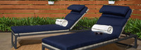 Milo™ Gray Chaise Lounges - Navy Blue