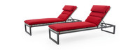 Milo™ Gray Set of 2 Sunbrella® Outdoor Lounges - Sunset Red