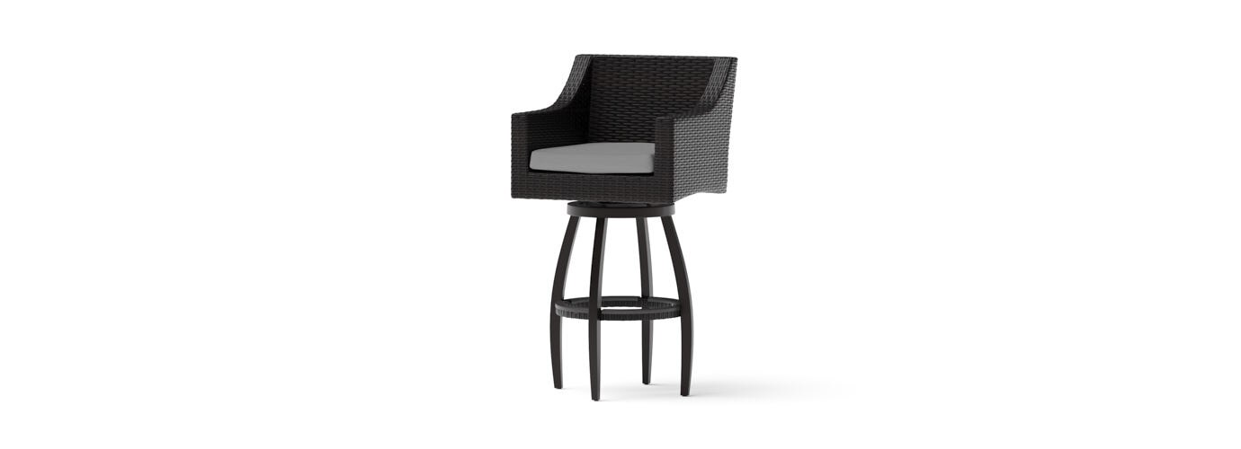 Deco™ 2 Piece Sunbrella® Outdoor Swivel Barstools - Charcoal Grey