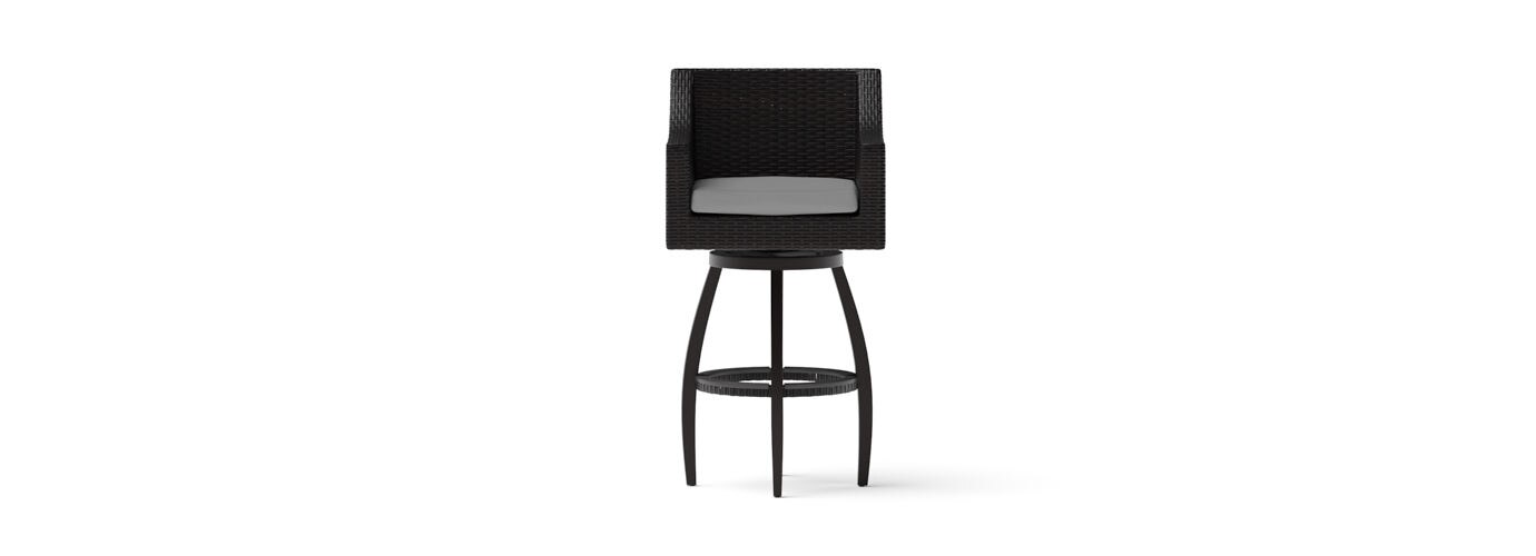 Deco™ 2 Piece Sunbrella® Outdoor Swivel Barstools - Charcoal Grey