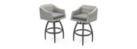 Cannes™ Set of 2 Sunbrella® Outdoor Swivel Barstools - Charcoal Gray