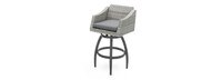 Cannes™ Set of 2 Sunbrella® Outdoor Swivel Barstools - Charcoal Gray