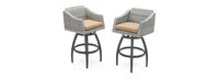 Cannes™ Set of 2 Sunbrella® Outdoor Swivel Barstools - Maxim Beige