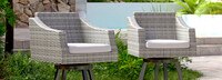 Cannes™ Set of 2 Sunbrella® Outdoor Swivel Barstools - Maxim Beige