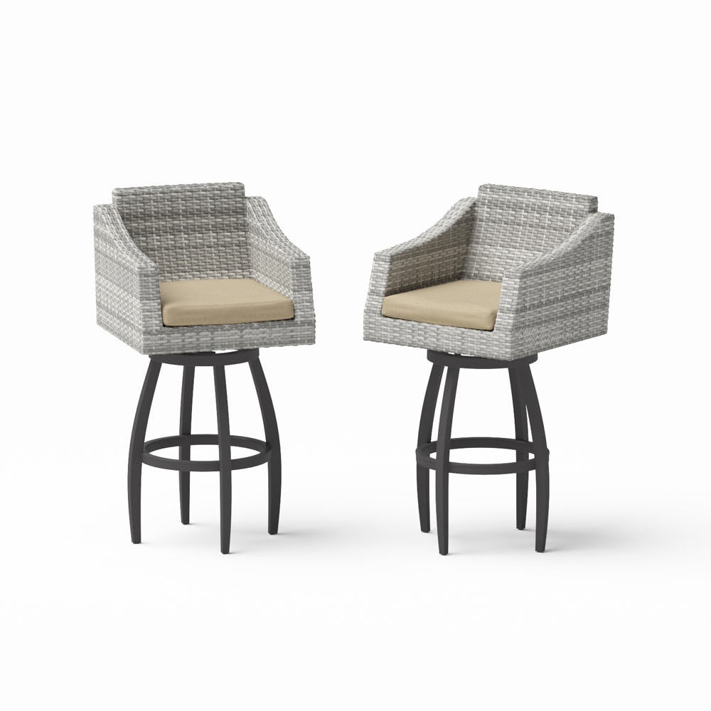 Cannes™ Set of 2 Sunbrella® Outdoor Swivel Barstools - Maxim Beige