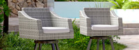 Cannes™ Set of 2 Sunbrella® Outdoor Swivel Barstools - Spa Blue