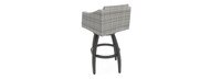 Cannes™ Set of 2 Sunbrella® Outdoor Swivel Barstools - Sunset Red