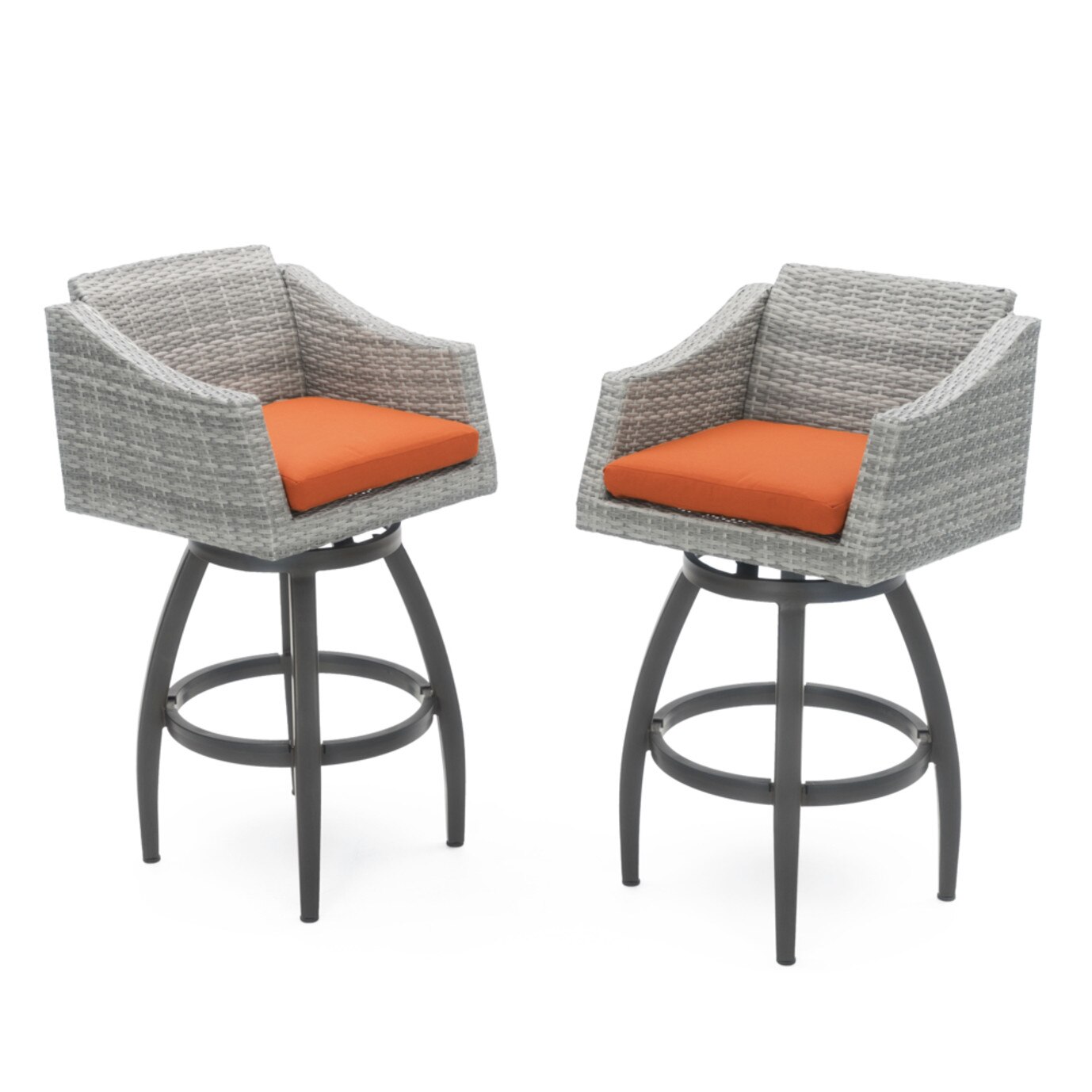 Cannes Swivel Barstool Set – Orange – RST Brands For Sale