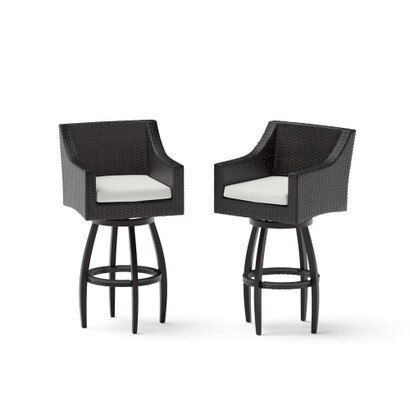 Deco™ 2 Piece Sunbrella® Outdoor Swivel Barstools - Bliss Linen