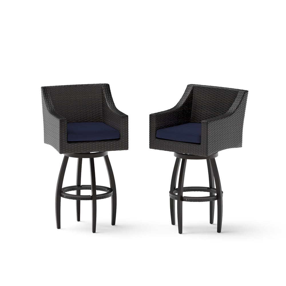 Deco™ 2 Piece Sunbrella® Outdoor Swivel Barstools - Navy Blue