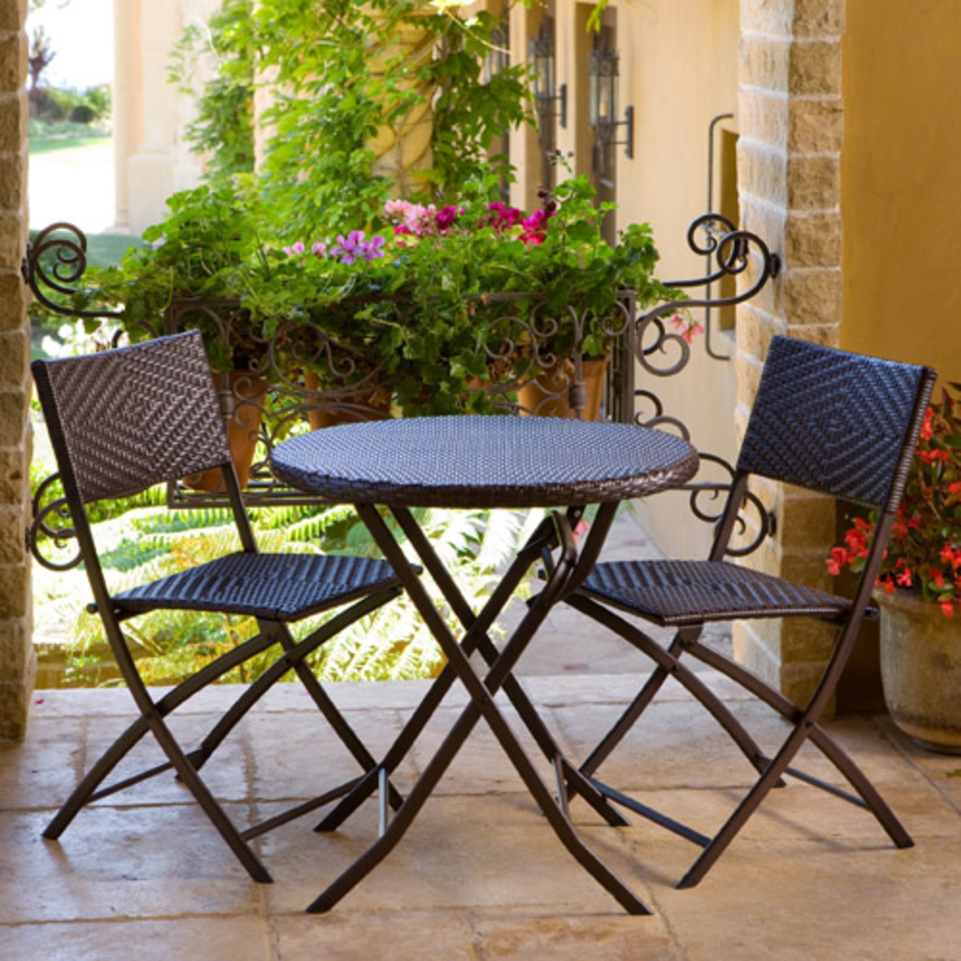 Hand Woven Rattan 3pc Bistro Set | RST Brands Hand Woven Rattan 3pc Bistro Set | RST Brands
