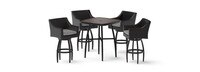 Deco™ 5 Piece Sunbrella® Outdoor Barstool Set - Charcoal Grey