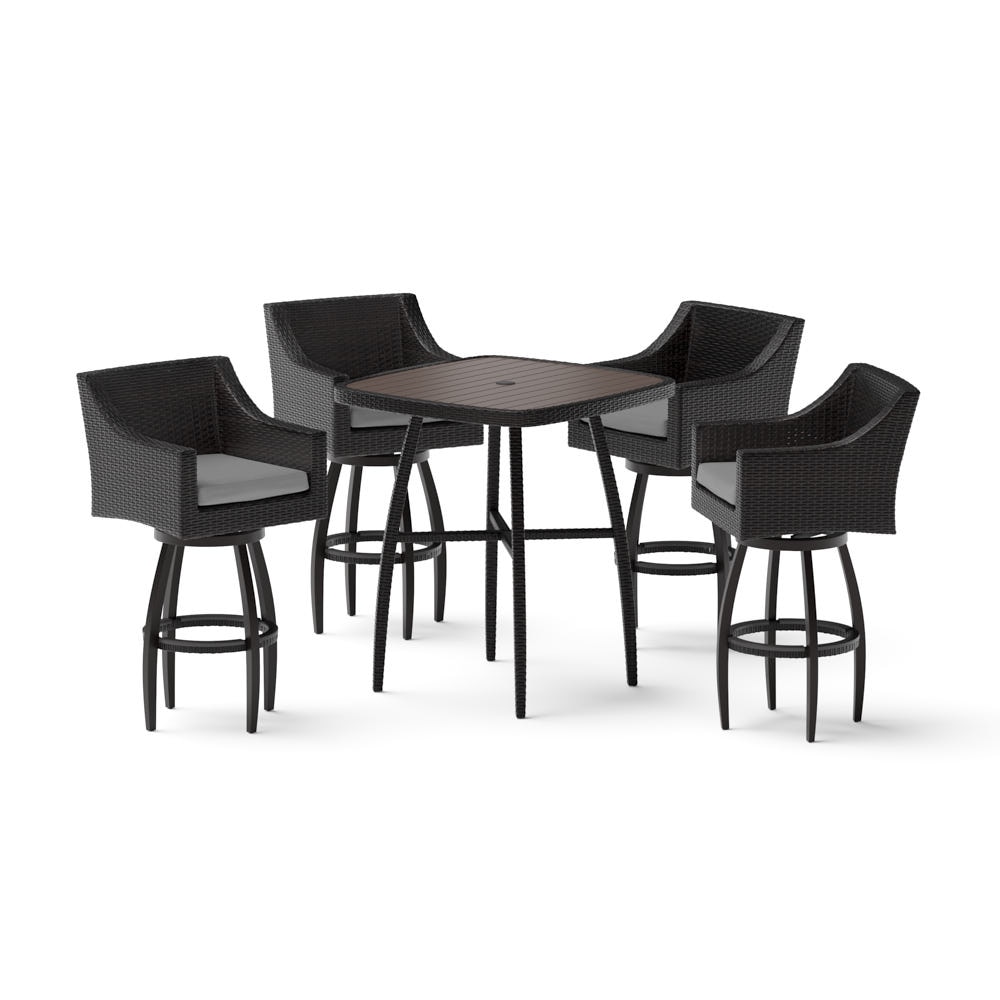 Deco™ 5 Piece Sunbrella® Outdoor Barstool Set - Charcoal Grey