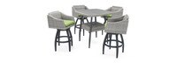 Cannes™ 5 Piece Sunbrella® Outdoor Barstool Set - Ginkgo Green