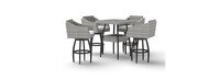 Cannes™ 5 Piece Sunbrella® Outdoor Barstool Set - Bliss Linen