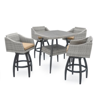 Cannes™ 5 Piece Sunbrella® Outdoor Barstool Set - Maxim Beige