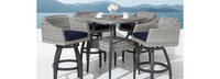 Cannes™ 5 Piece Sunbrella® Outdoor Barstool Set - Navy Blue