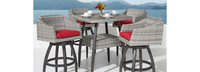 Cannes™ 5 Piece Sunbrella® Outdoor Barstool Set - Navy Blue