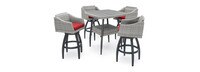 Cannes™ 5 Piece Barstool Set - Sunset Red