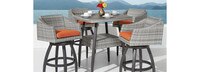 Cannes™ 5 Piece Sunbrella® Outdoor Barstool Set - Tikka Orange