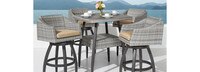 Cannes™ 5 Piece Sunbrella® Outdoor Barstool Set - Tikka Orange