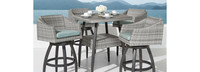 Cannes™ 5 Piece Sunbrella® Outdoor Barstool Set - Tikka Orange