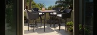 Deco™ 5 Piece Sunbrella® Outdoor Barstool Set - Bliss Linen