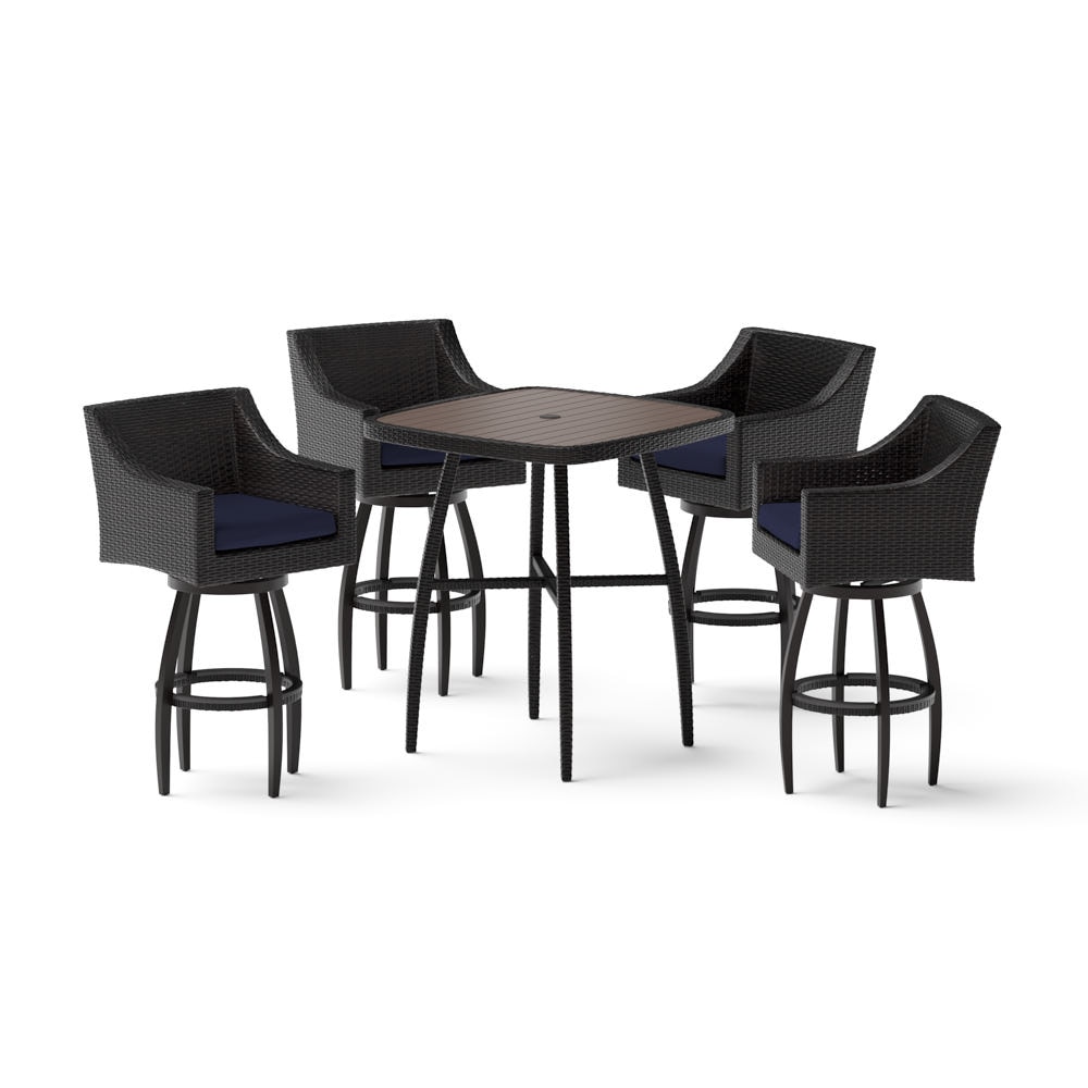 Deco™ 5 Piece Sunbrella® Outdoor Barstool Set - Navy Blue