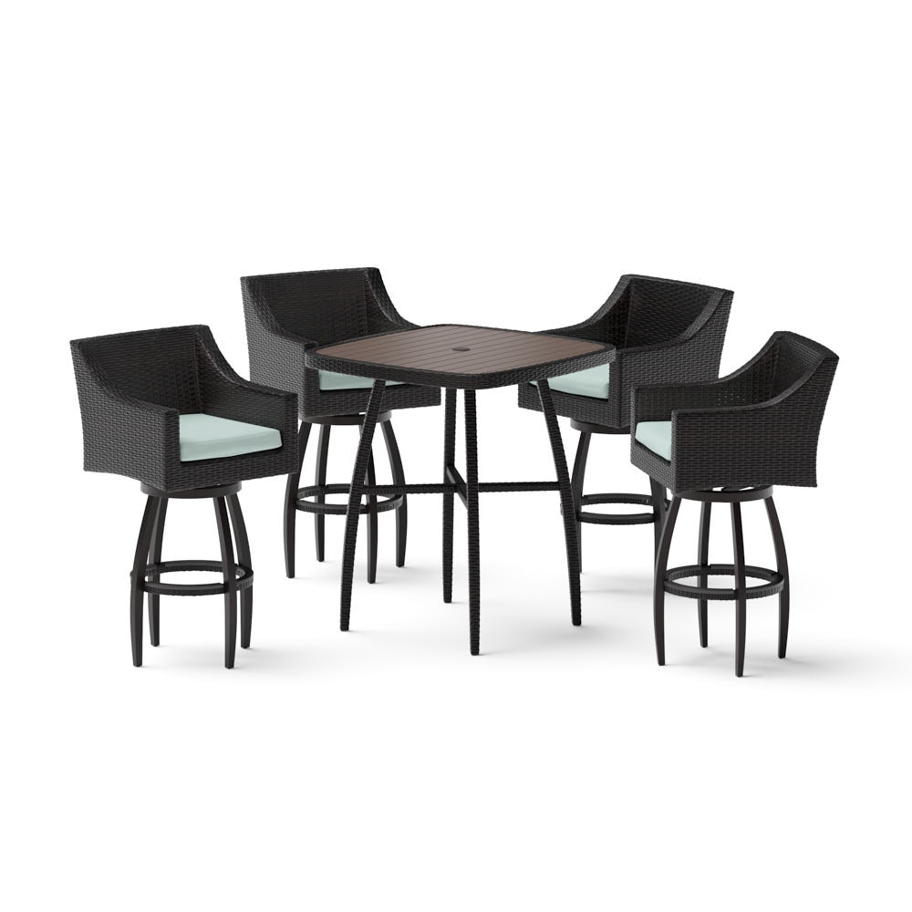 Deco™ 5 Piece Sunbrella® Outdoor Barstool Set - Spa Blue