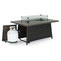 Portofino® Casual 50x32 Powder-coated Aluminum Fire Table - Espresso