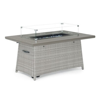 Portofino® Casual 50x32 Powder-coated Aluminum Fire Table - Gray