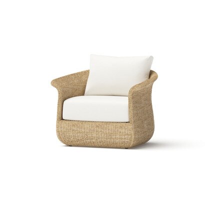 Sedona Resin Wicker Outdoor Patio Club Chair - Linen White