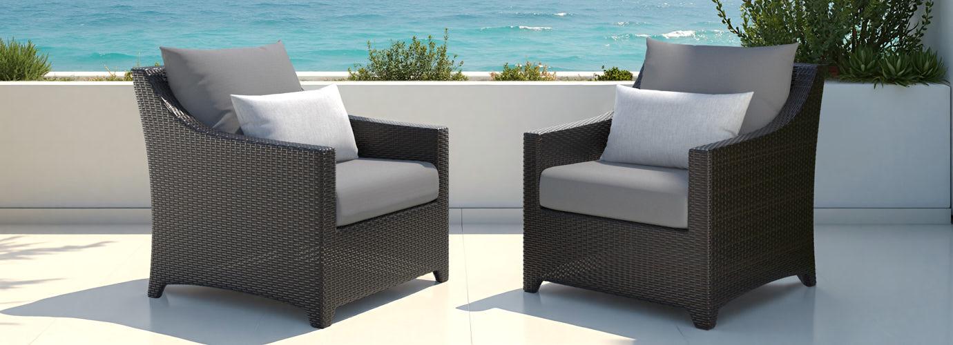 Deco™ 2 Piece Sunbrella® Outdoor Club Chairs - Charcoal Gray