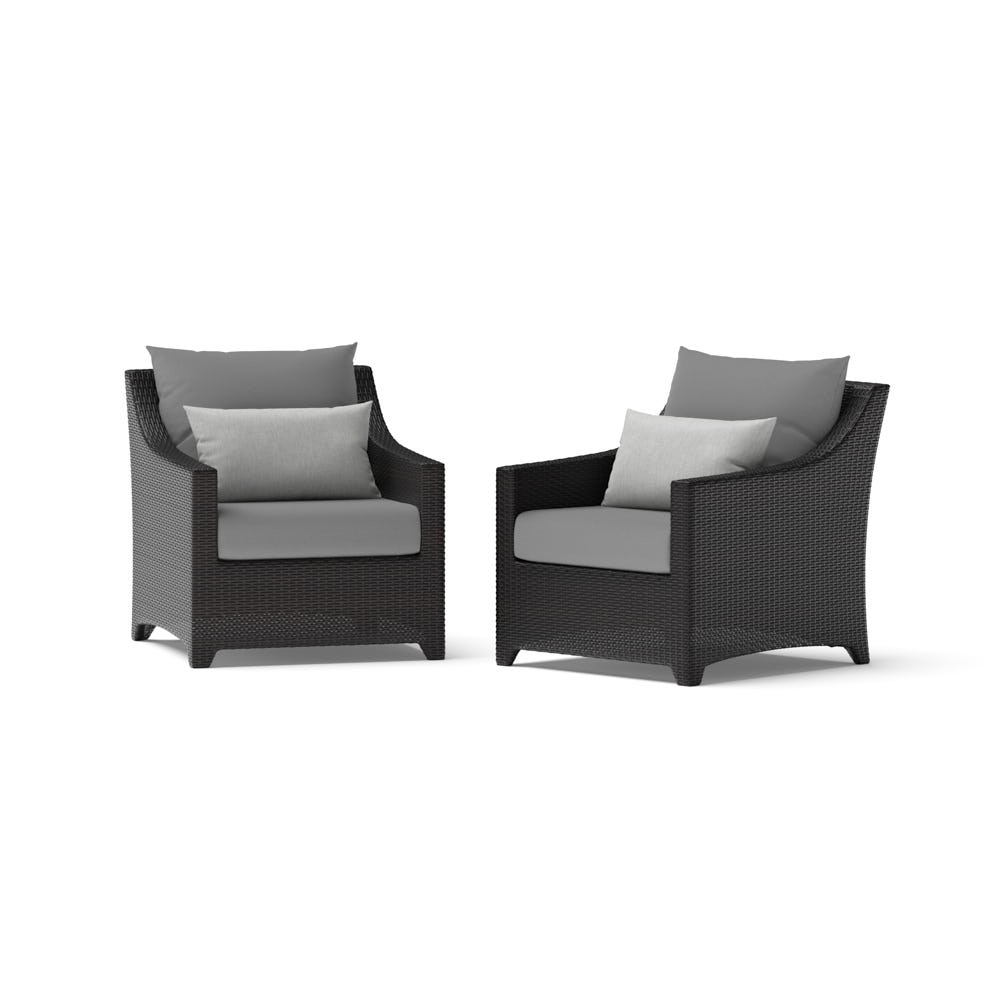 Deco™ 2 Piece Sunbrella® Outdoor Club Chairs - Charcoal Gray