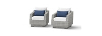Cannes™ Set of 2 Sunbrella® Outdoor Club Chairs - Bliss Ink