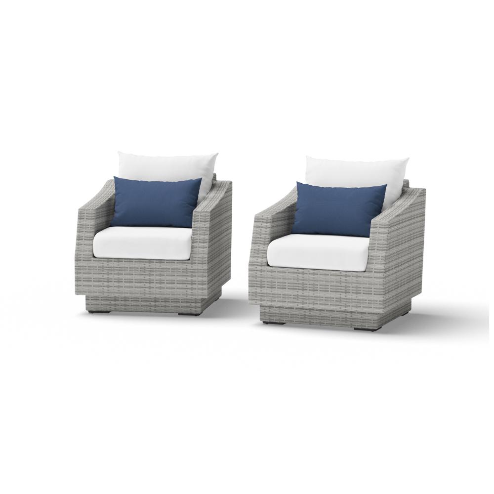 Cannes™ Set of 2 Sunbrella® Outdoor Club Chairs - Bliss Ink