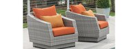 Cannes™ Set of 2 Sunbrella® Outdoor Club Chairs - Charcoal Gray