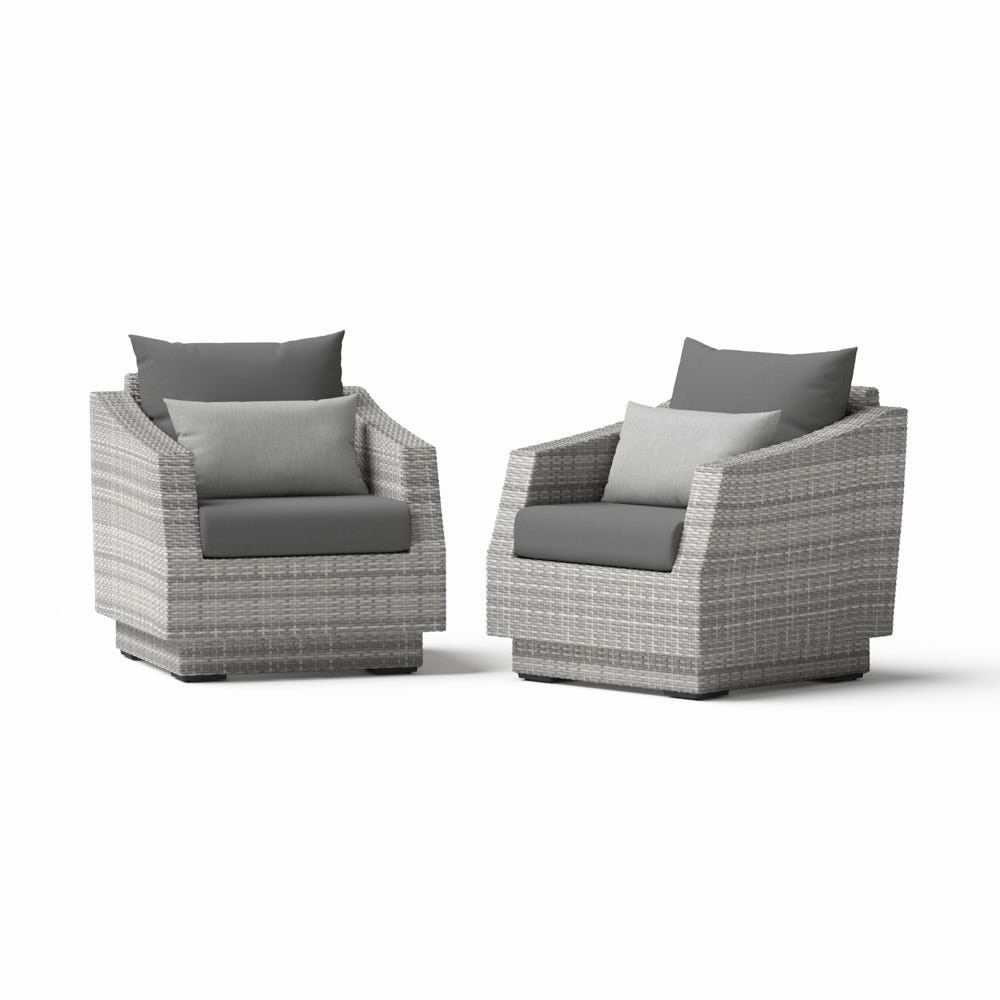 Cannes™ Set of 2 Sunbrella® Outdoor Club Chairs - Charcoal Gray