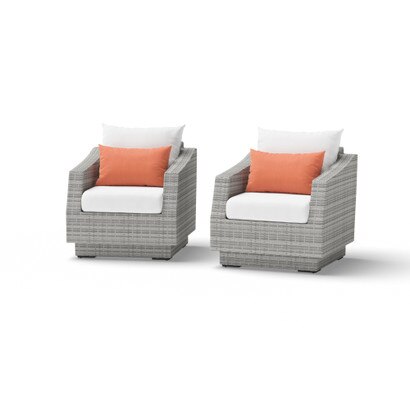 Cannes™ Set of 2 Sunbrella® Outdoor Club Chairs - Cast Coral