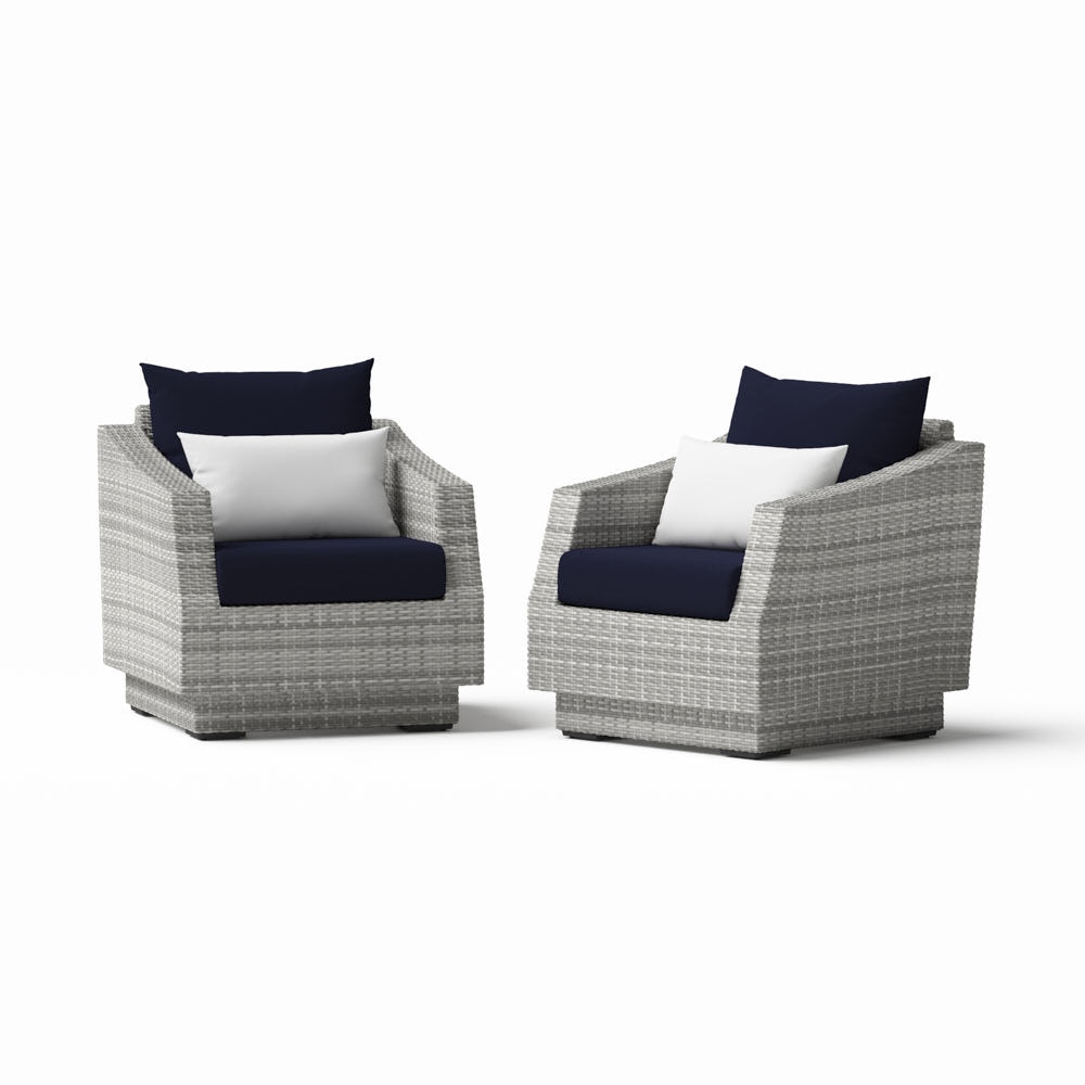 Cannes™ Set of 2 Sunbrella® Outdoor Club Chairs - Navy Blue