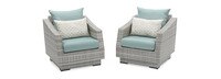 Cannes™ Set of 2 Sunbrella® Outdoor Club Chairs - Spa Blue