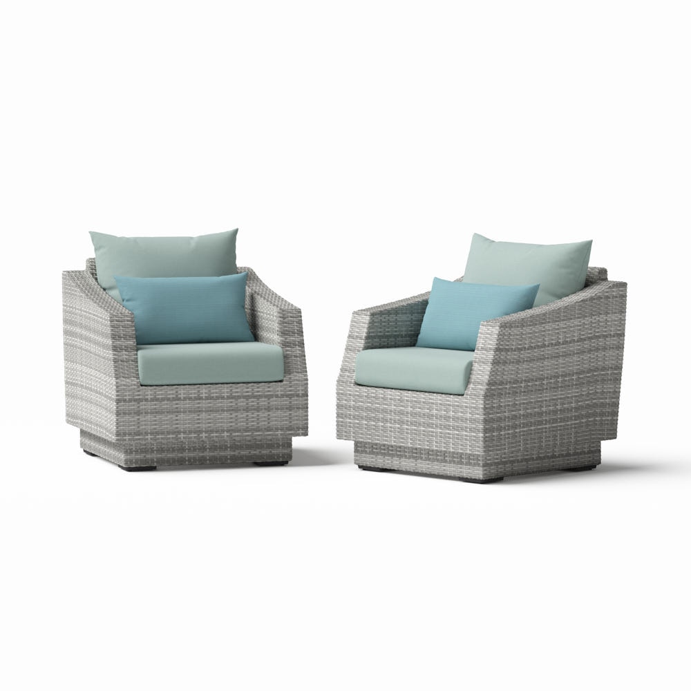 Cannes™ Set of 2 Sunbrella® Outdoor Club Chairs - Spa Blue