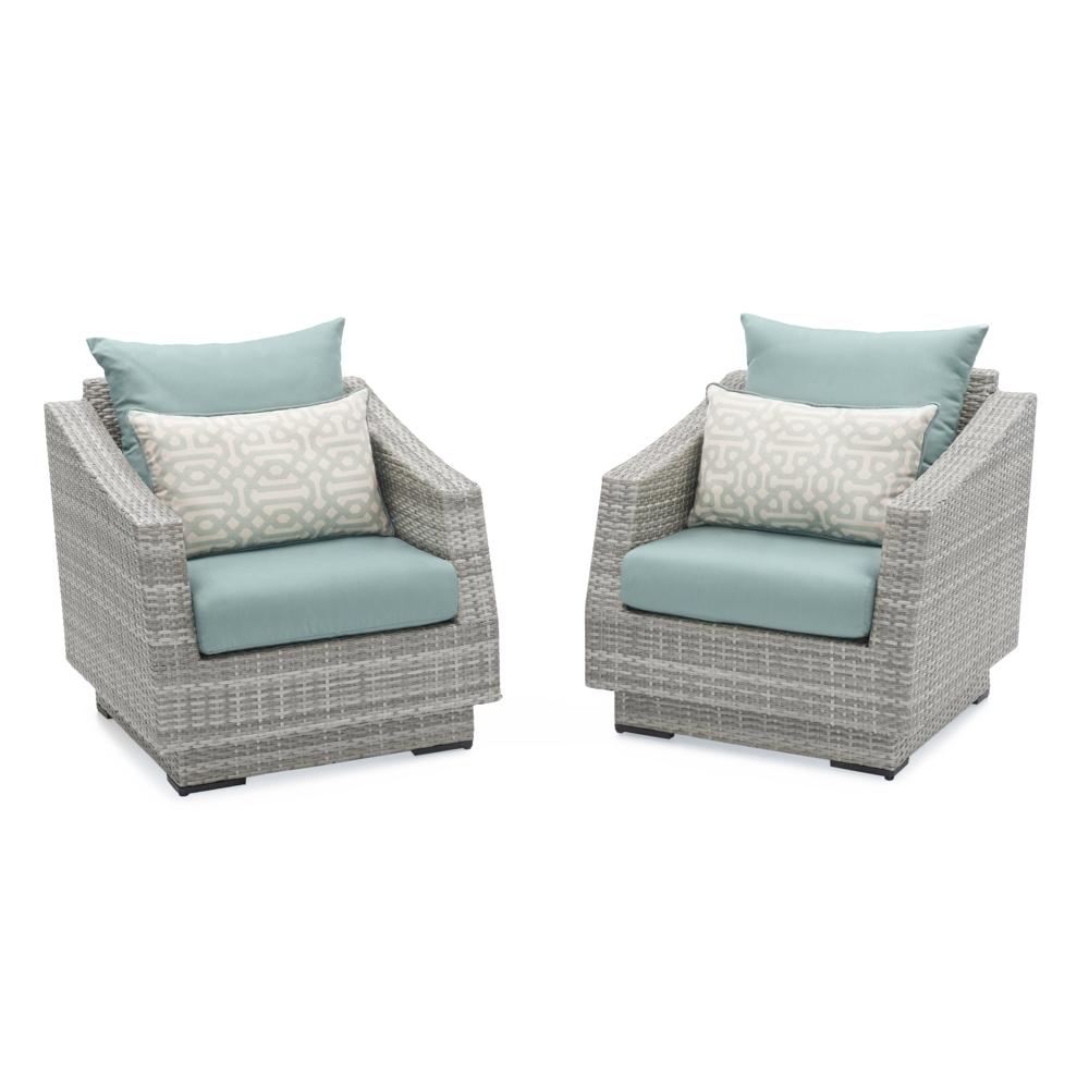 Cannes™ Set of 2 Sunbrella® Outdoor Club Chairs - Spa Blue